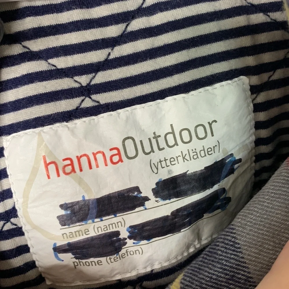 Hanna Andersson Cotton Striped Outdoor Boys Kids Striped Winter Coat size 4